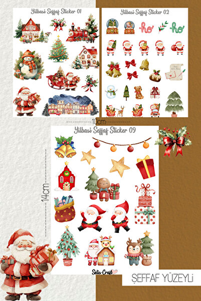 SelisCraft Yeni Yıl Temalı Şeffaf Sticker Seti 02 Ajanda Planlayıcı Bullet Jo...