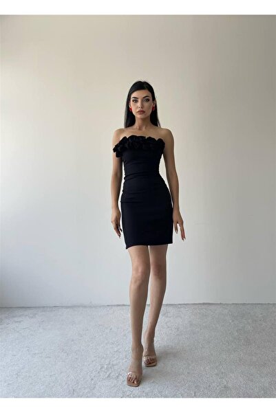 conconmoda Sofia Mini Elbise - Siyah