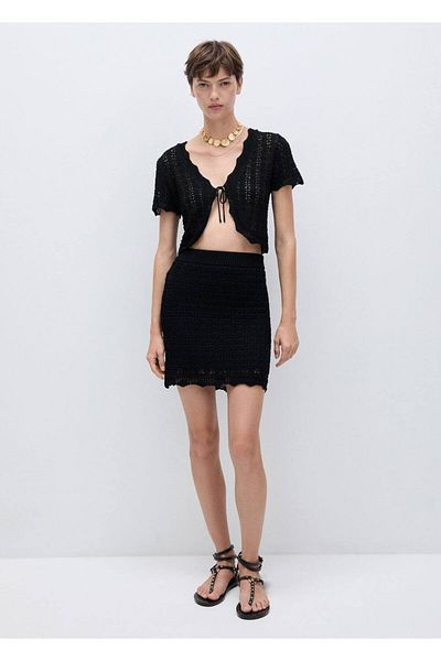 MANGO Woman Knitwear Mini Skirt