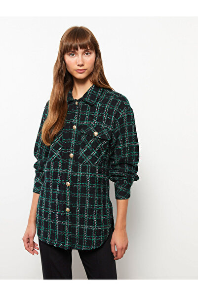 LC Waikiki Lcw kostkovaná dámská košilová bunda s dlouhým rukávem