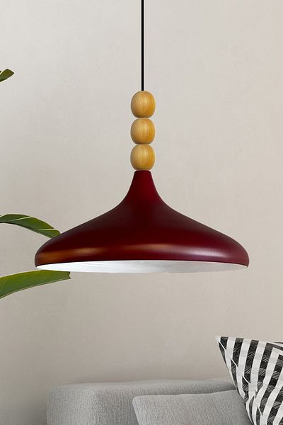 Bamyum Wooden Beaded Single Cherry Rotten - Lamp Lighting Chandelier Pendant Living Room Boutique