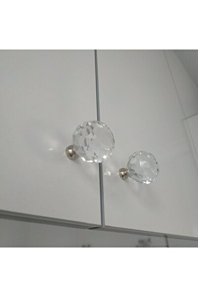 HİLALKRİSTAL Crystal Cabinet-Drawer Handle -Gold -Silver 6 Pieces