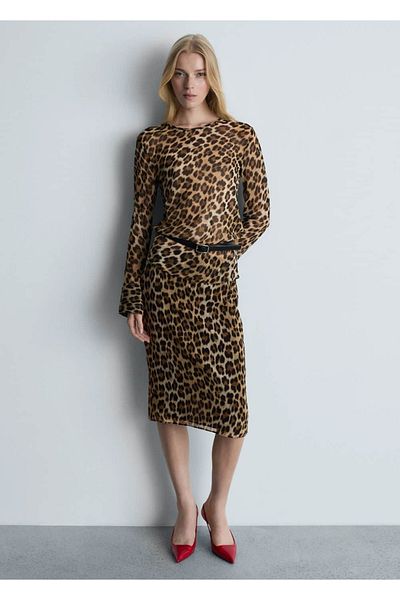MANGO Woman Leopard print blouse