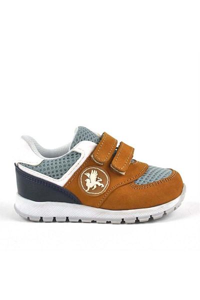 Rakerplus Genuine Leather Tan Velcro Baby Boy Sneakers