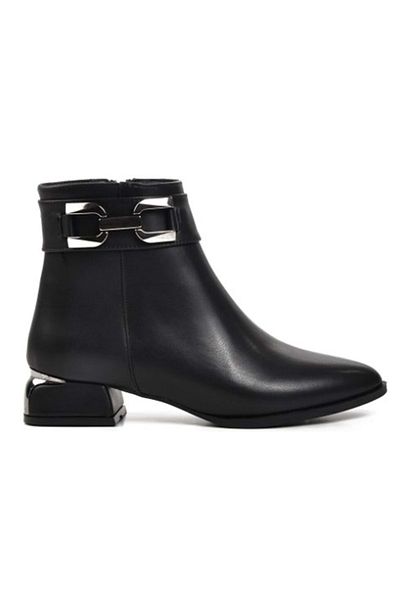 Kids Club Shoes Feles Πόρπη Αστραγάλου Λεπτομερείς Κλασικές Γυναικείες Μπότες ΜΑΥΡΟ