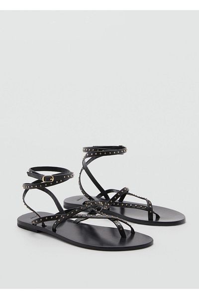 MANGO Woman Sandalen mit Riemen aus Leder