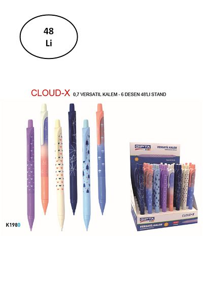 Mu Art Gıpta Versatil Pen Cloud X 0.7 Mm 6 Pattern 48 Piece Stand