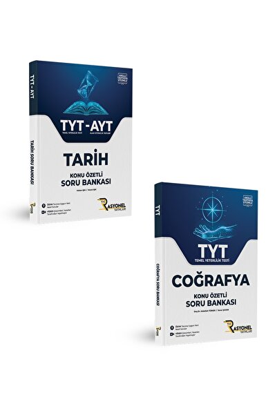 Toc RASYONEL YAYINLARI TYT Coğrafya ve TYT-AYT Tarih Soru Bankaları (2 Kitap)