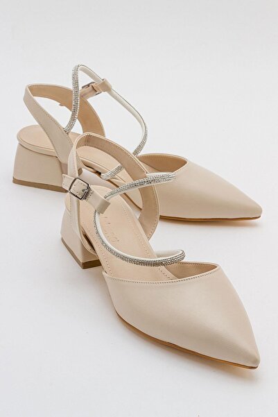 Ccway صندل نسائي بكعب مرصع بالأحجار TEN CİLT