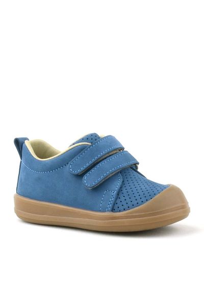 Rakerplus Sonic Genuine Leather Navy Blue Velcro Anatomical Baby Sports Shoes Sneaker