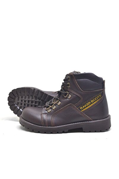 Rakerplus Справжня шкіра, коричневі дитячі чоботи з хутром та блискавкою