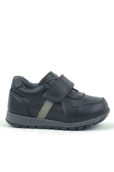 Rakerplus Genuine Leather Black Velcro Baby Sneakers