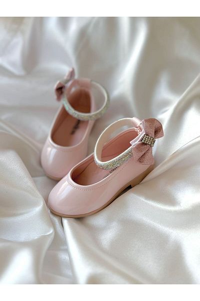 Görkem bebe ayakkabı ve tekstil Girl - Velcro and Jewelled Ankle Ballerinas