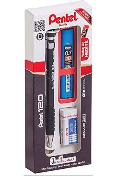 Pentel 120a3 3 Piece SetVersatil Eraser Gift Min - Boxed