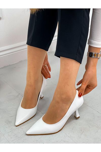 ERVANIN BUTİĞİ White Skin (Freda) Women's Stiletto