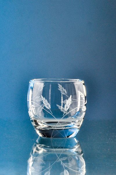 DECOCIA Pudgy 6 Pieces Water and Soft Drink Glass 340cc with Shoot Pattern