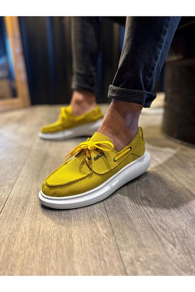 K&A High Sole Seasonal Linen Shoes Yellow