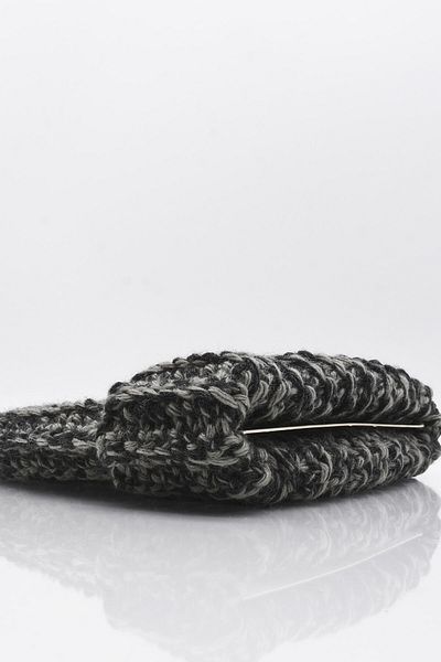 Külah Hand Made Hand Knitted Wool Beret Muline Beige-black