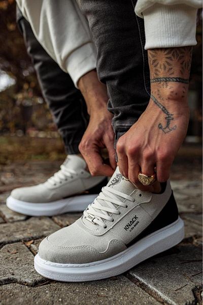 K&A High Sole Daily Suede Shoes Stone