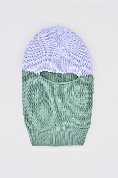 Külah Color Block Colorful Balaclava Snow Mask Knitwear Beanie Neck Collar 1 Piece