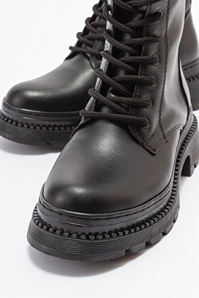 Ccway Kaydırmaz Taban Kadın Postal Bot SİYAH CİLT