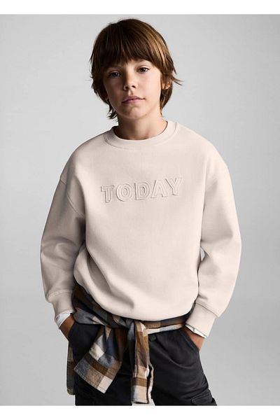 MANGO Kids Hanorac cu text brodat