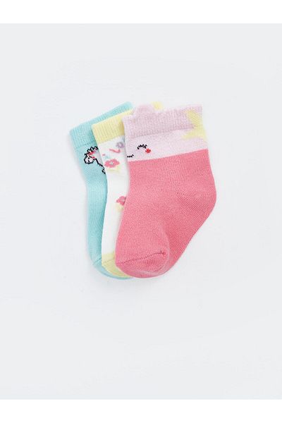 LC Waikiki Lw - Printed Baby Girl Socks 3-Piece