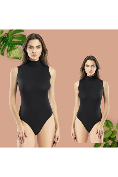 The Clover Kadın Sıfır Kol Yarım Balıkçı Yaka Kancalı Penye Body 6.1.CL.VR8.4KT