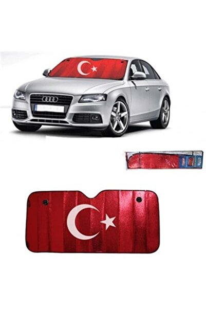 Dreamcar Türk Bayraklı 1. Kalite Metalize Güneşlik Balonlu 60X130 Cm