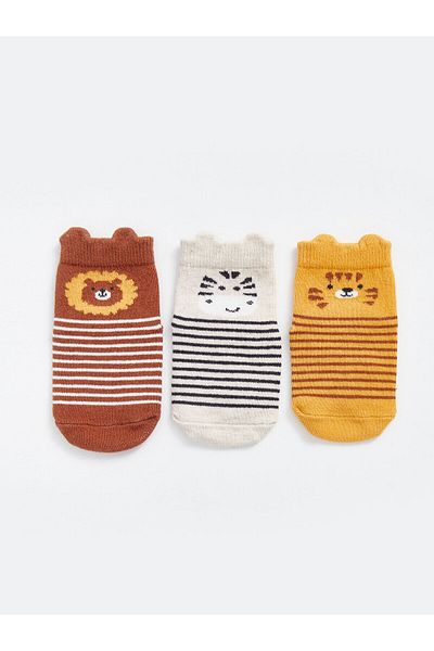 LC Waikiki Lcwk Printed Baby Boy Socks 3-Piece