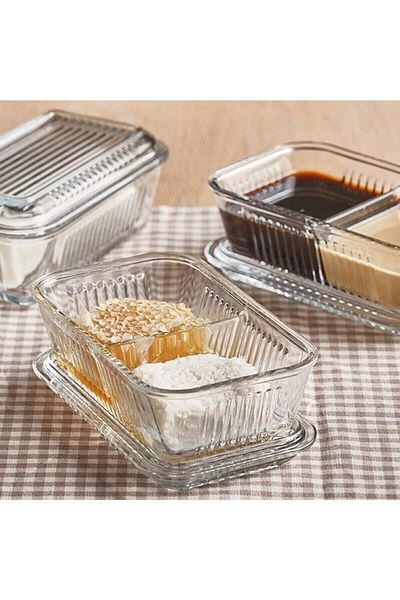 Paşabahçe 96764 Storage Container with Compartments, 2 Pieces for Breakfast Fma04704
