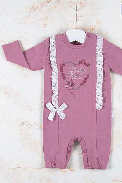 Babydonat Heart Embroidered 100% Cotton Baby Girl Jumpsuit - Love