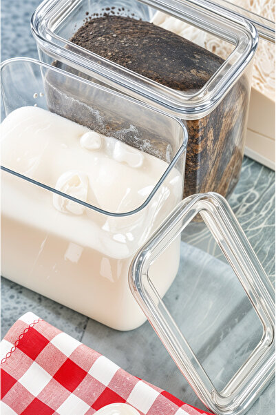 Milenay Crystal Clear 2 Liter Vacuum Silicone Gasket - 3 Plastic Storage Containers