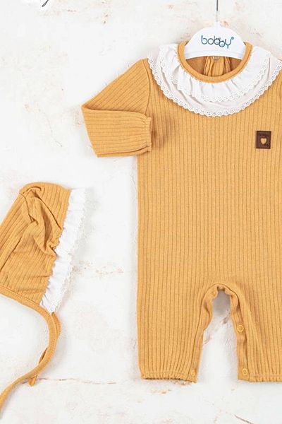 Babydonat 100% Cotton Embroidered Hat Jumpsuit for Baby Girl