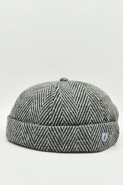 Külah Black and White Woolen Hipster Beanie Winter Docker Cap