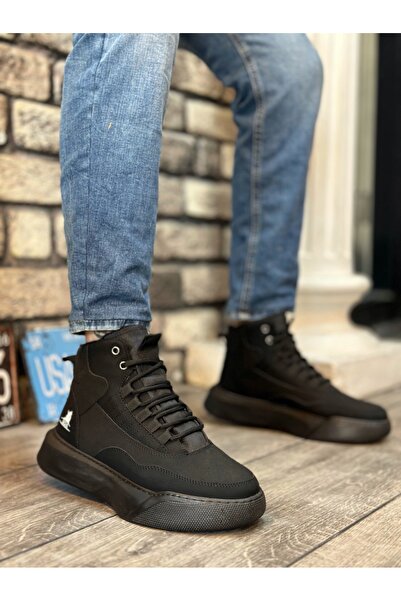 BOA BA0318 Lace-up Men's High Sole Black Sole Sports Boots