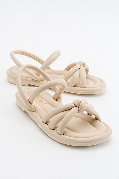 Ccway Single Strap Knuckle Women's Sandals Beige