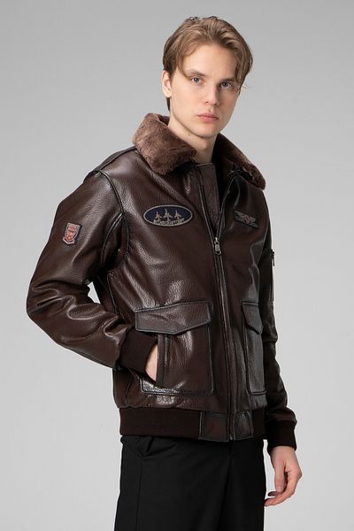 Dericlub Copilot Jumbo Brown Men's Coat - Genuine Leather