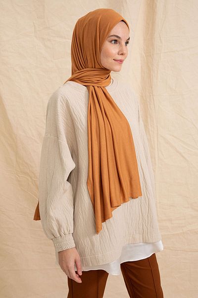 PURESCARFS Mustard Colored Combed Cotton Shawl
