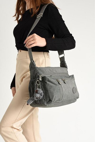 Baginn Geantă de umăr pentru femei, cu buzunare multiple, țesătură clinker ușoară, rezistentă la ploaie, 30*20 cm, potrivită pentru utilizare zilnică