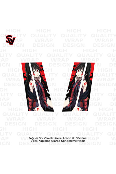 ARONA Araç Direk Kaplama Modeli Anime Girl Red Style 55X25CM