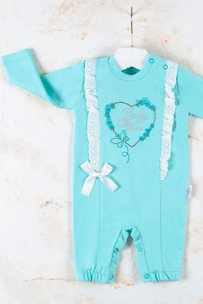 Babydonat Heart Embroidered 100% Cotton Baby Girl Jumpsuit - Love