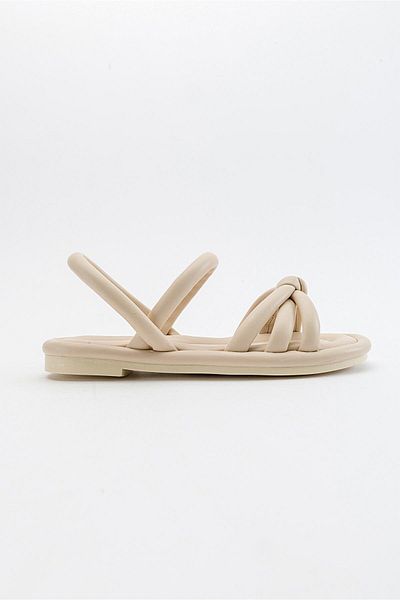 Ccway Single Strap Knuckle Women's Sandals Beige