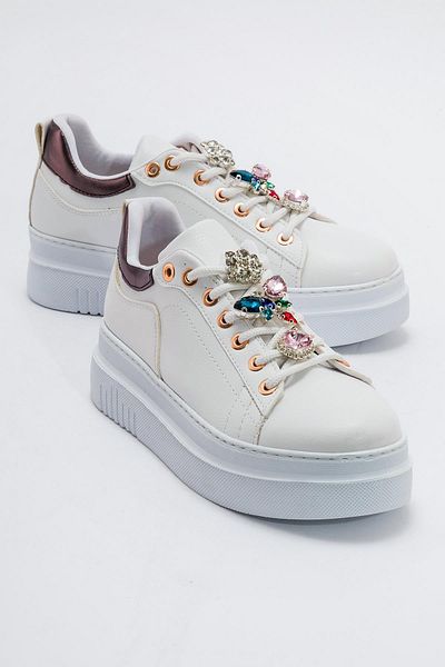 Ccway Picioare sport de culoare alb argintiu pentru femei