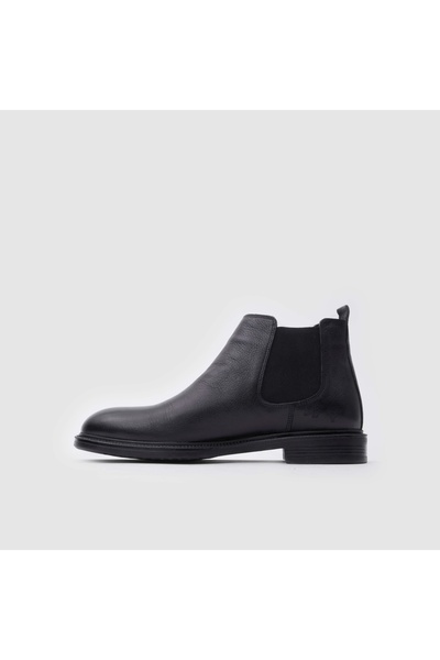 TOGO Siyah Floater Hakiki Deri Erkek Chelsea Bot [052248]