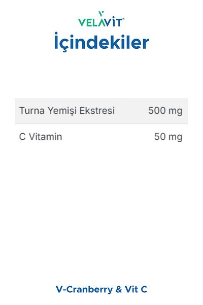 Velavit V-Cranberry & Vit C 30 Capsules
