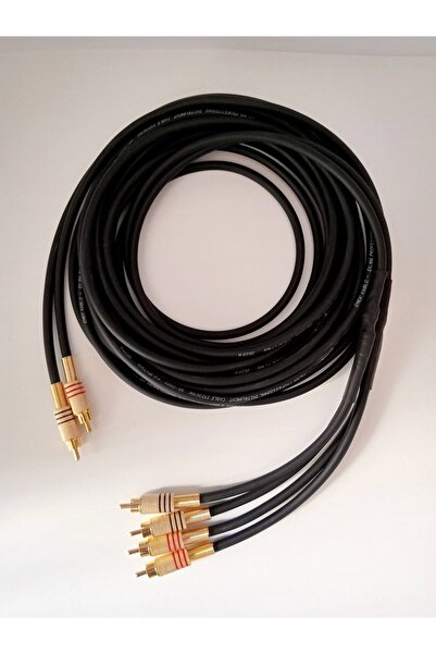 YSN Amfi Rca Kablosu - El Yapımı %100 Bakır Parazit Yapmaz - 2 Giriş 4 Çıkış Anfi Rca Kablosu - 5 Metre