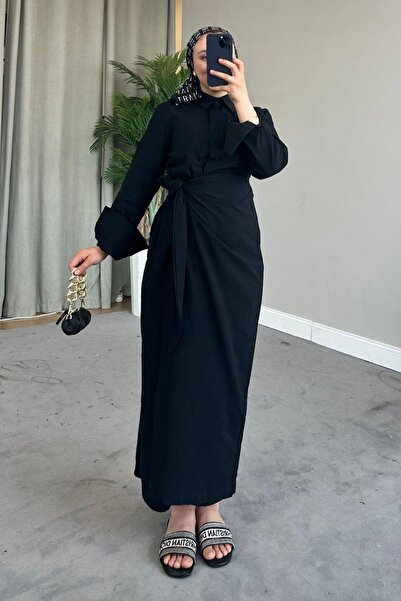 Hazamoda Black Wrap Dress