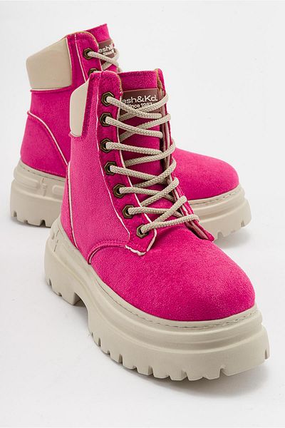 Ccway Fűzős varrott csizma FUJE SUEDE