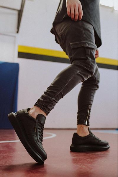 K&A High Sole Casual Shoes Black (Black Sole)